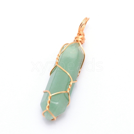 Natural Green Aventurine Pendants G-CJC0001-02G-06-1