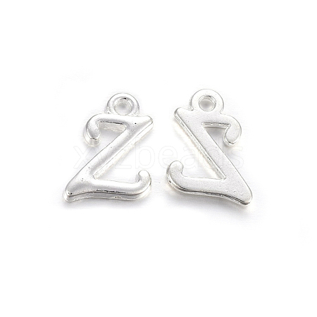 Silver Color Plated Alloy Letter Pendants PALLOY-J718-01S-Z-1