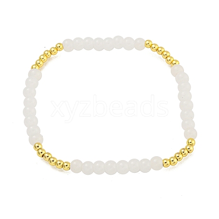 Rack Plating Brass with Crystal Round Beaded Bracelets for Women BJEW-B106-20G-02-1