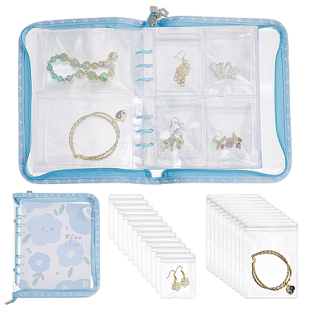 PVC Loose Leaf Jewelry Storage Bag ODIS-WH0038-90B-1