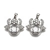 Brass Clear Cubic Zirconia Constellation Charms KK-B031-05P-1