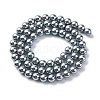 UV Plating Pearlized Glass Pearl Beads Strands GLAA-F128-01A-T23-4