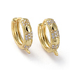 Brass Micro Pave Cubic Zirconia Huggie Hoop Earring Findings ZIRC-G158-09G-1