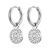 Non-Tarnish Stainless Steel Round Dangle Earrings for Women WC9613-2-1