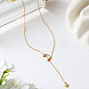 Alloy Cable Chain Moon & Star Lariat Necklaces for Women WG67D60-01-4