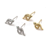 Rack Plating Brass Micro Pave Clear Cubic Zirconia Snake Stud Earrings EJEW-F301-19-1