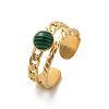 Natural Malachite Finger Rings RJEW-K290-01G-2