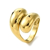 Ion Plating(IP) 304 Stainless Steel Teardrop Finger Rings for Women RJEW-Q815-08G-M-1