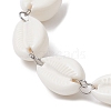 Acrylic Shell Bead Link Anklets AJEW-AN00537-2