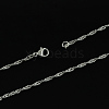 304 Stainless Steel Singapore Chain Necklaces X-STAS-S029-06-2