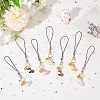 14Pcs Cell Phone Strap Charm Cow & Heart Enamel Charm Hanging Keychain for Women HJEW-PH01847-3
