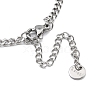 304 Stainless Steel Micro Pave Clear Cubic Zirconia Ring Pendant Twisted Chain Lariat Necklaces NJEW-P318-01P-4