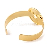 Brass Micro Pave Clear Cubic Zirconia Flat Round Open Cuff Bangles for Women BJEW-S147-13G-3