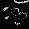 Brass Heart Dangle Earrings with 925 Sterling Silver Pins for Women JE1092A-3