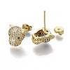 Brass Micro Pave Cubic Zirconia Stud Earrings EJEW-T046-008G-NF-2