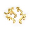 Golden Plated Alloy Letter Pendants PALLOY-J718-01G-J-2