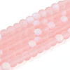 Frosted Transparent Glass Beads Strands GLAA-T032-T4mm-MBB10-1