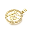 Rack Plating Brass Micro Pave Clear Cubic Zirconia Hollow Connector Charms KK-M079-09G-2