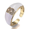 Brass Micro Pave Clear Cubic Zirconia Cuff Rings RJEW-H538-03G-B-3