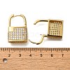 Rack Plating Brass Micro Pave Cubic Zirconia Hoop Earring Findings EJEW-H143-11G-3