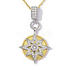Brass Micro Pave Clear Cubic Zirconia Pendants CU-OY001-57G-3