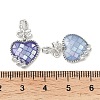 Rack Plating Brass Enamel Micro Pave Clear Cubic Zirconia Pendants KK-K380-05P-3