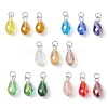 15Pcs Electroplate Glass Pendants PALLOY-JF03011-1