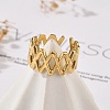 Letter X 304 Stainless Steel Open Cuff Rings RJEW-R014-02G-03-2