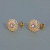 Hollow Flower Brass Stud Earrings OZ6343-2