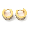 304 Stainless Steel Textured Hoop Earrings EJEW-P230-01B-G02-2