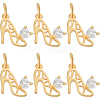 10Pcs Brass Micro Pave Cubic Zirconia Stilettos Charms ZIRC-BBC0002-79-1