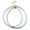 Polyester Cord Braided Necklace Makings MAK-L043-03G-02-1