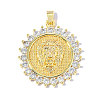 Brass Clear Cubic Zirconia Pendants KK-OY001-22G-1