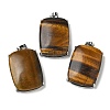 Natural Tiger Eye Pendants G-Z070-01P-05-1