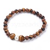 Natural Tiger Eye Stretch Bracelets BJEW-JB03747-03-1