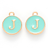 Golden Plated Alloy Enamel Charms ENAM-S118-05J-1