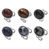 Oval Natural Gemstone Finger Rings RJEW-M062-02P-18-2