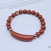 Natural Red Jasper Bead Stretch Bracelets for Women Men MZ7269-04-1