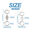 Anti-Tarnish  4Pcs 2 Style 925 Sterling Silver Spring Ring Clasps Sets STER-TA0001-05-3