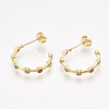 Brass Cubic Zirconia Stud Earrings EJEW-S201-164-2