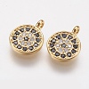 Brass Micro Pave Cubic Zirconia Charms ZIRC-G133-03G-1