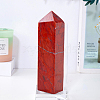 Natural Red Jasper Pointed Prism Bar Home Display Decoration G-PW0007-102C-1