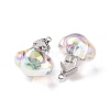 UV Plating Rainbow Iridescent Transparent Acrylic Pendants OACR-P014-02P-02-3