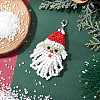 Christmas Santa Claus Glass Seed Beads Pendant Decorations HJEW-JM02353-2