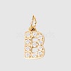 Stainless Steel Cubic Zirconia Pendants with Jump Rings X-FIND-PW0024-08B-1