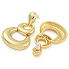 Brass Oval Stud Earrings EJEW-K293-03G-2