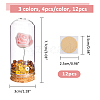 Clear Glass Dome Cover Decorative with Foam Artificial Rose Bouquet inside AJEW-FH00007-2