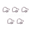 Brass Micro Pave Clear Cubic Zirconia Screw Carabiner Lock Charms ZIRC-E164-07P-2