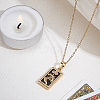 Brass with Cubic Zirconia Pendants Necklaces NJEW-LP0001-45H-G-3