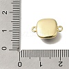 Brass Pave Black Glass Square Links Connector Charms KK-K388-20G-3